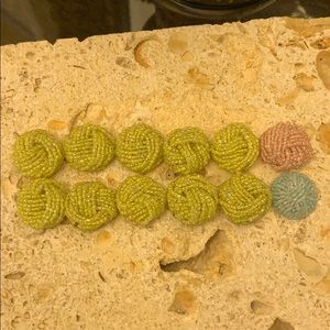Vintage Beaded Buttons Or Accent Embellishments